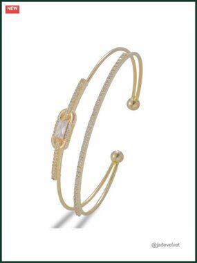 14k Gold Plated Cuff Bracelet Irregular Charm Bangle Fashion Arm Jewelry